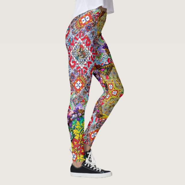 Leggings Diseño de arte folclórico de Portugal (Derecha)