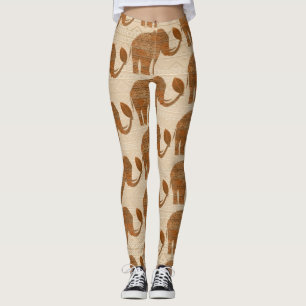 Leggings Diseño de arte tribal para elefantes