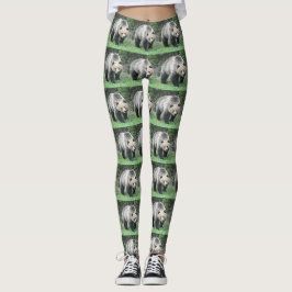 Leggings Diseño de baldosa del bosque del oso grizzly