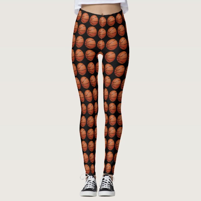 Leggings Diseño de baloncesto en todas las cintas de impres (Anverso)