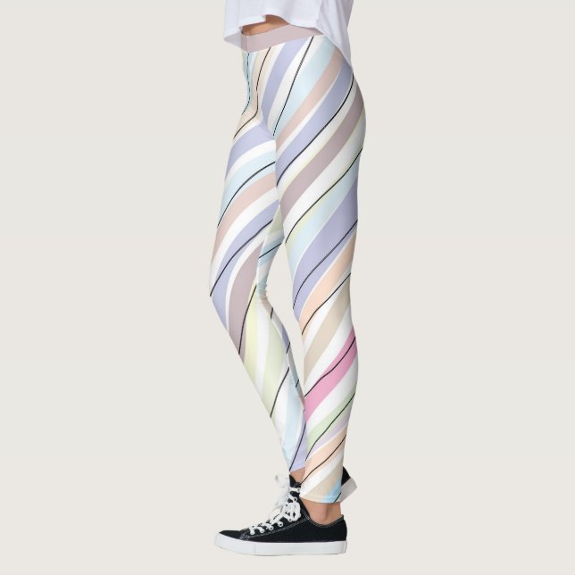 Leggings Diseño de banda abstracta de bonito Pastel (Izquierda)