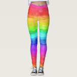 Leggings Diseño de bandas de arco iris acuático<br><div class="desc">Bandas de arcoiris horizontales de color de agua</div>
