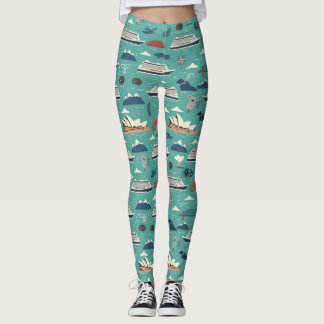 Leggings Diseño de barco de crucero costero Australia Nueva