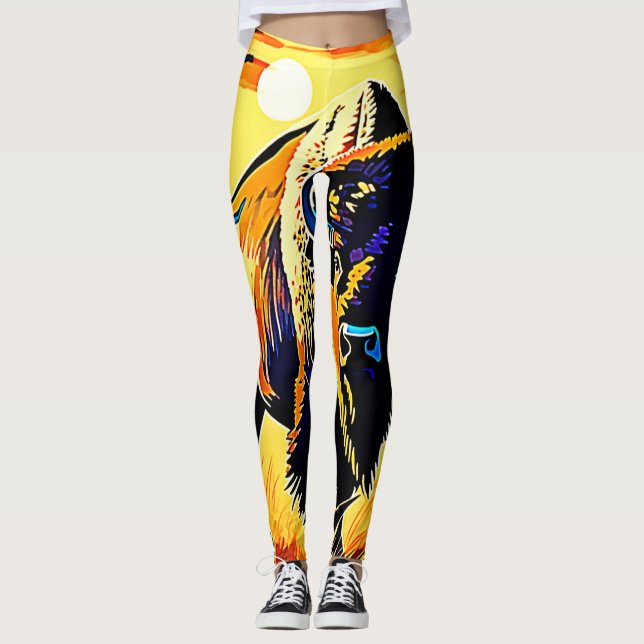 Leggings Diseño de Bison Sunset Majesty (Anverso)