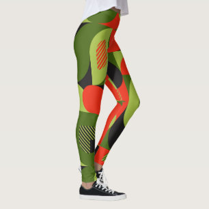 Leggings Diseño de bloque de color abstracto geométrico Bau