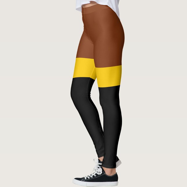 Leggings Diseño de bloques de color negro amarillo marrón (Subido por el creador)