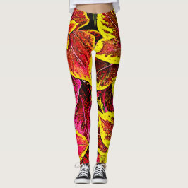 Leggings Diseño de Burst de Hoja de Coleus