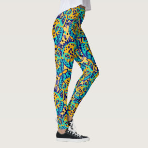 Leggings diseño de cabeza de tigre vibrante de las leyendas