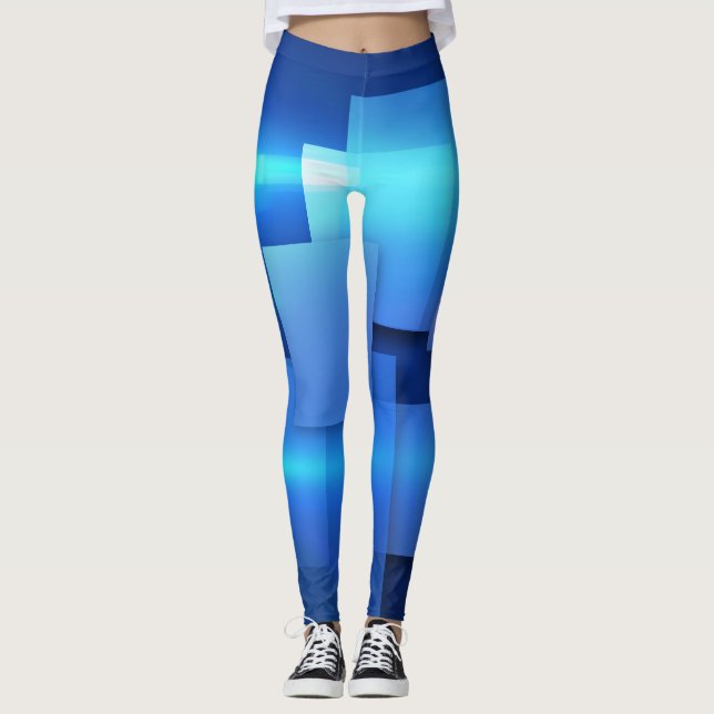 Leggings Diseño de caja cuadrada geométrica de mosaico (Anverso)