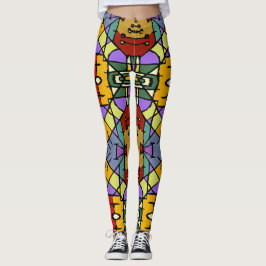 Leggings Diseño de caja cuadrada geométrica de mosaico