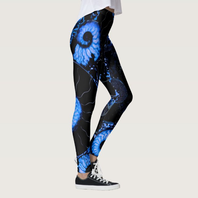 Leggings Diseño de cáscara azul de Nautilus (Derecha)