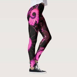 Leggings Diseño de cáscara rosa de Nautilus