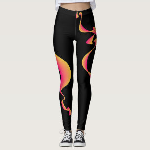 Leggings Diseño de cinta rosa y amarilla en cualquier color