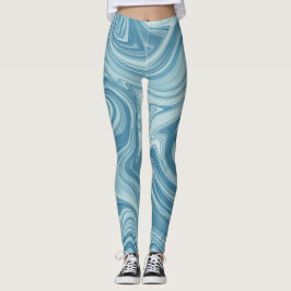 Leggings Diseño de color azul para pintura de agua mística