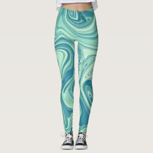 Leggings Diseño de color azul para pintura de agua mística