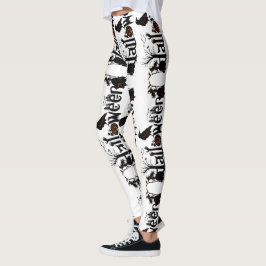 Leggings Diseño de concepto de tipografía en negro y Naranj