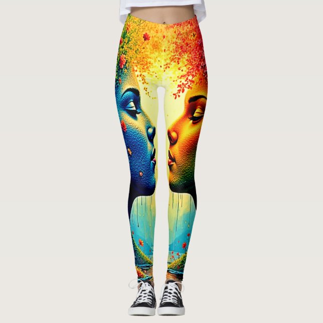 Leggings Diseño de conexión de arcoíris con alma (Anverso)