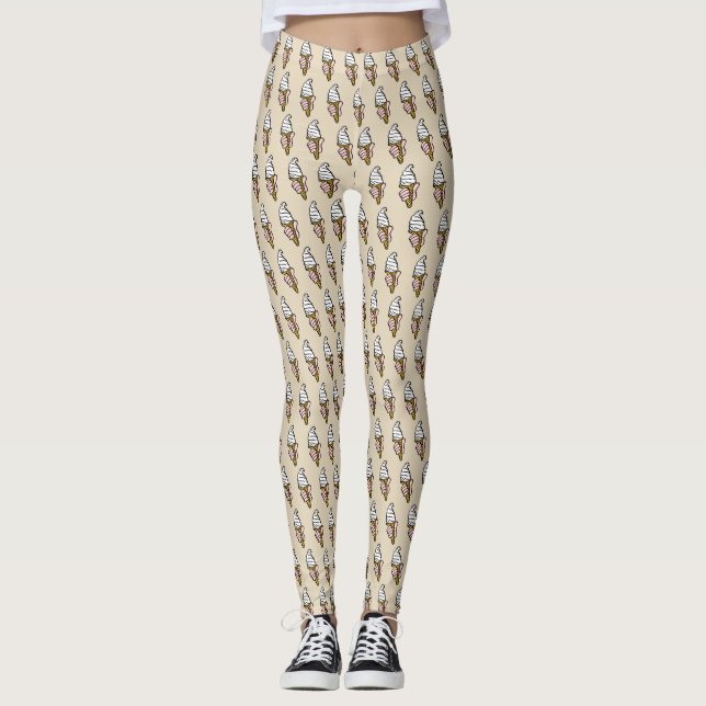 Leggings Diseño de cono de helado (Anverso)