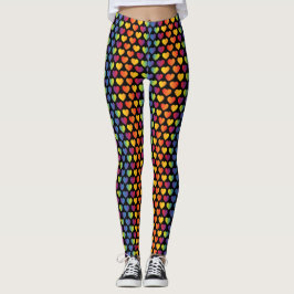 Leggings Diseño de corazón de arcoíris minimalista elegante