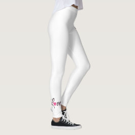 Leggings Diseño de corazón punteado minimalista