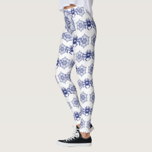 Leggings Diseño de cráneo monstruo azul