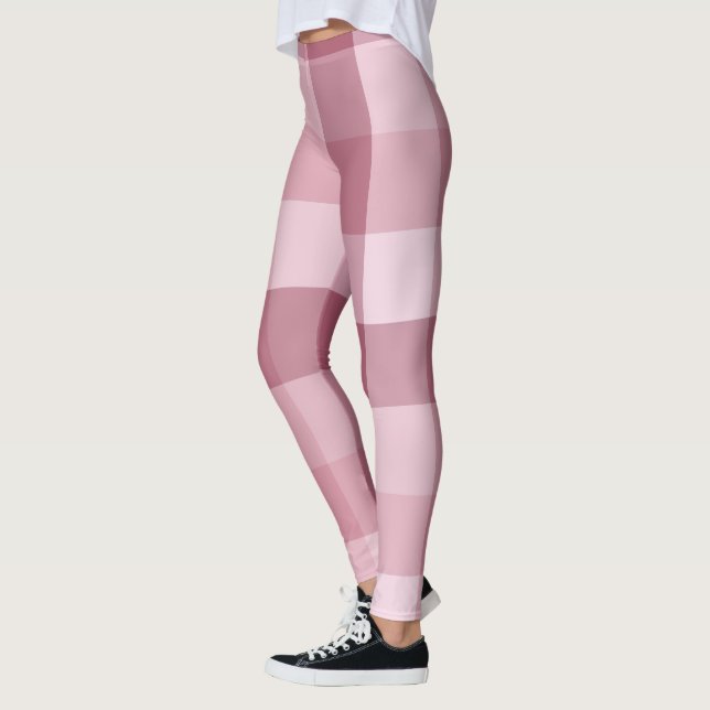 Leggings Diseño de Cuadro de Gingham Rosa (Izquierda)