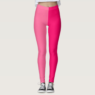 Leggings Diseño de división en color de dos tonos rosa clar