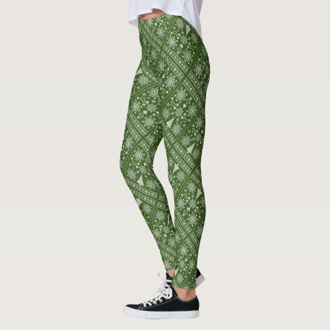 Leggings Diseño de ejemplo de patrón cruzado de navidades (Izquierda)