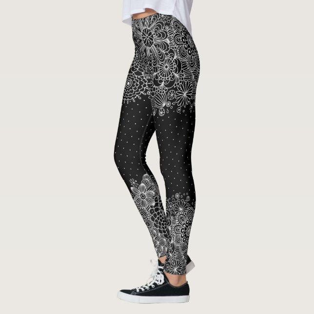 Leggings Diseño de encaje y puntos blancos (Izquierda)