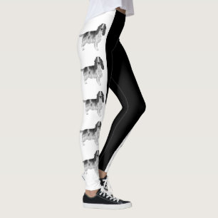 Leggings Diseño de English Cocker Spaniel en negro y blanco
