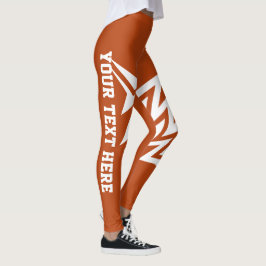 Leggings Diseño de estrella tribal personalizado en naranja