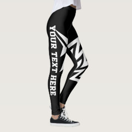 Leggings Diseño de estrella tribal personalizado en negro y