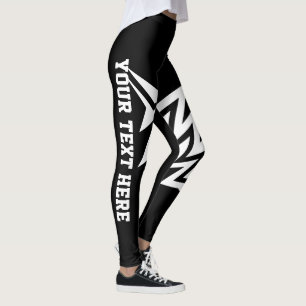 Leggings Diseño de estrella tribal personalizado en negro y