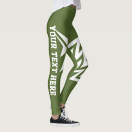 Leggings Diseño de estrella tribal personalizado oliva verd