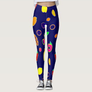 Leggings Diseño de Fiesta de Frutas Eléctricas