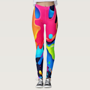 Leggings Diseño de Fiesta de pintura vibrante