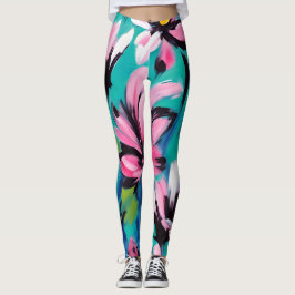 Leggings Diseño de flores de verano