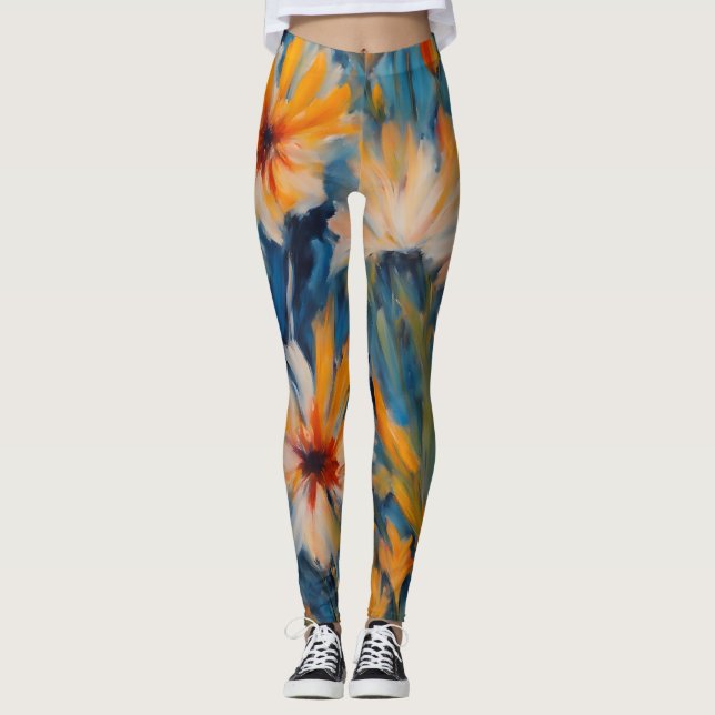 Leggings Diseño de flores de verano (Anverso)