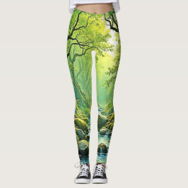 Leggings Diseño de flujo forestal encantado