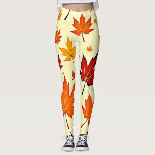 Leggings Diseño de follaje de otoño sin costuras