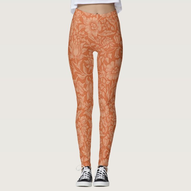 Leggings Diseño de fondo de escritorio floral William Morri (Anverso)
