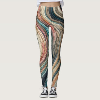 Leggings Diseño de franja abstracta y acotada