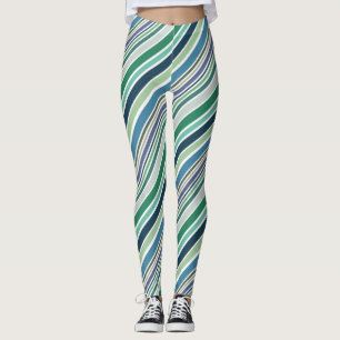 Leggings Diseño de franjas diagonales coloridas