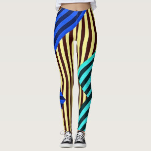 Leggings Diseño de Fusión de Franja de Chevron Eléctrico