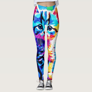 Leggings Diseño de gatitos coloridos