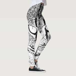 Leggings Diseño de gato en blanco y negro
