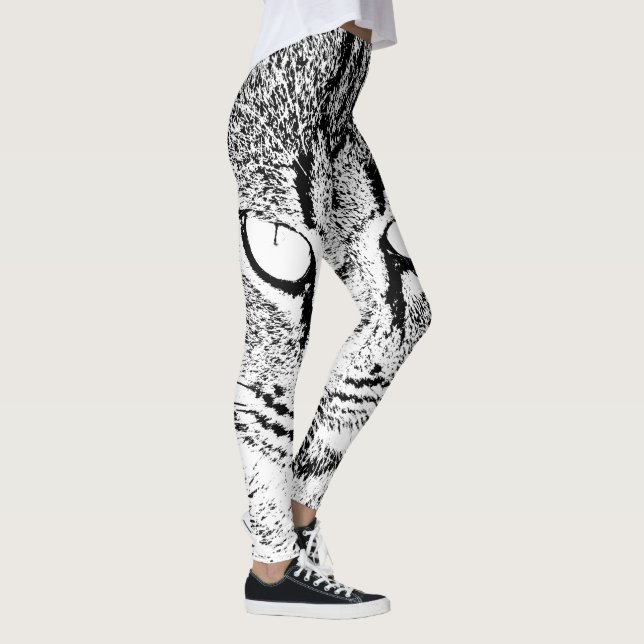Leggings Diseño de gato en blanco y negro (Derecha)