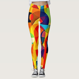 Leggings Diseño de geometría de color Bauhaus
