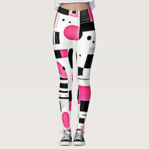 Leggings Diseño de geometría rosa Pop Art