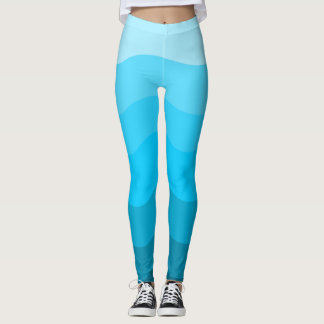 Leggings Diseño de gradiente de ondas azules